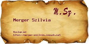 Merger Szilvia névjegykártya